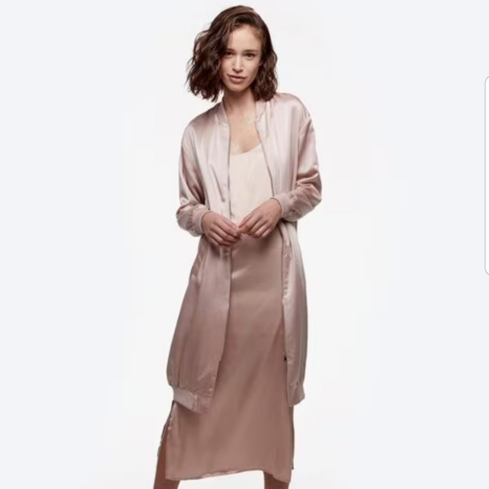 Daya by Zendaya Longline satin bomber jacket